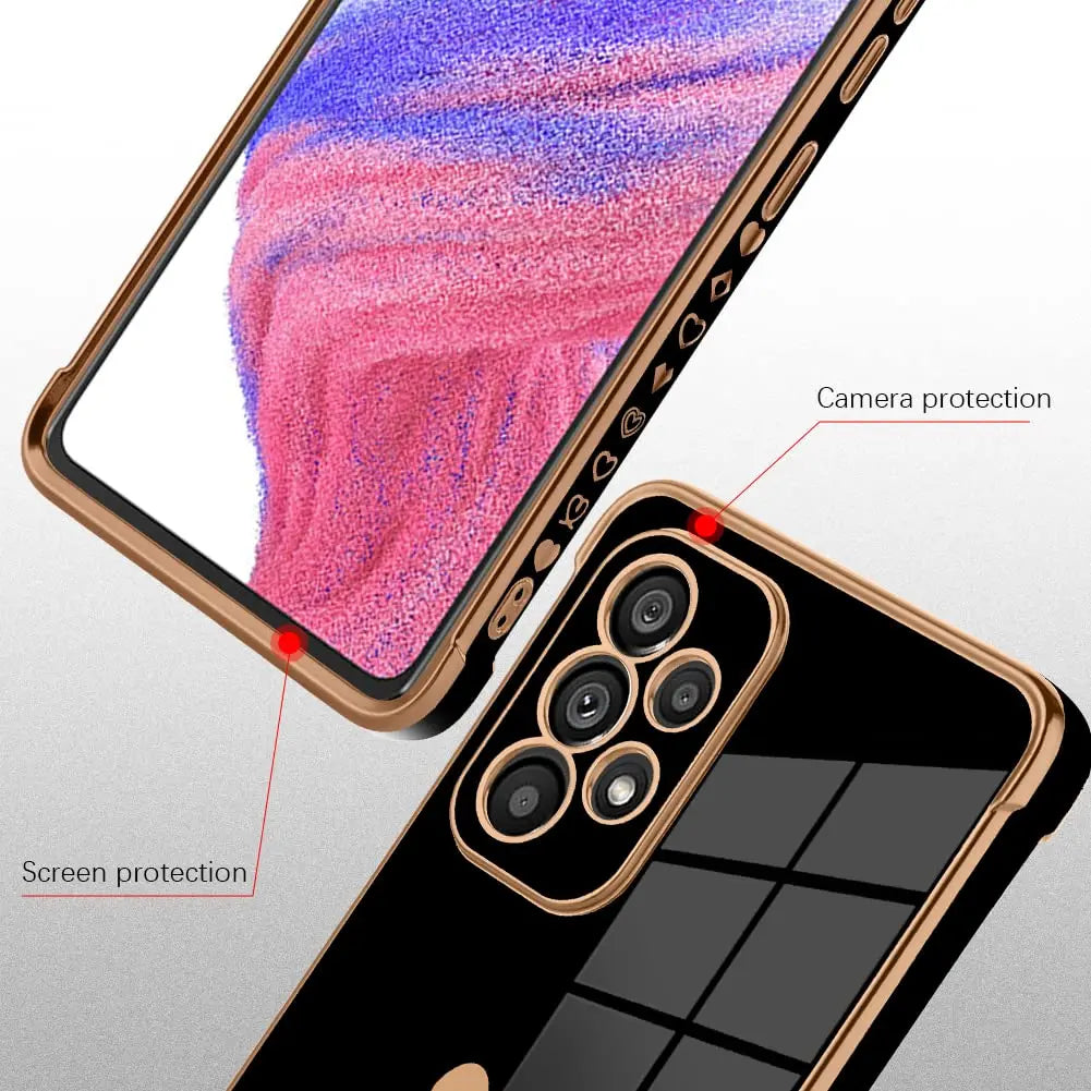 Premium Crossbody Strap Lanyard iPhone Hülle mit Luxus-Beschichtung Liebe-Herz-Design Weiche Silikon | MagSafe Case mit Kameralinsenschutzabdeckung für Apple iPhone 17/17 Air, 16/16e, 15, 14, 13 Pro Max Plus Cover – Umhängeband, Schulterriemen Schutzhülle