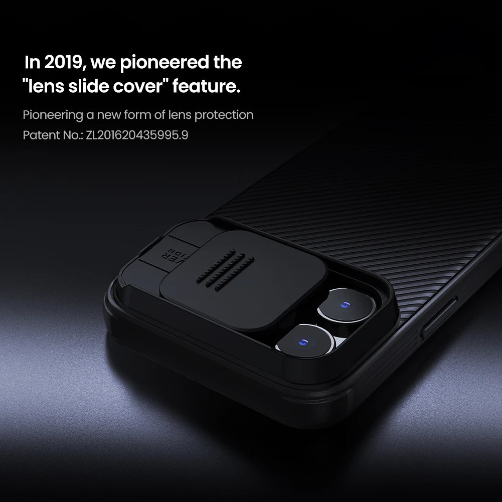 Hochwertiges Kamera Slider Objektiv mit luxuriöser Leder Textur iPhone Hülle | MagSafe Case mit Rundumschutz und Kameralinsenschutzabdeckung für Apple iPhone 17/17 Air, 16/16e, 15, 14, 13 Pro Max Plus Cover | Panzertasche Handyhülle | Premium Schutzhülle