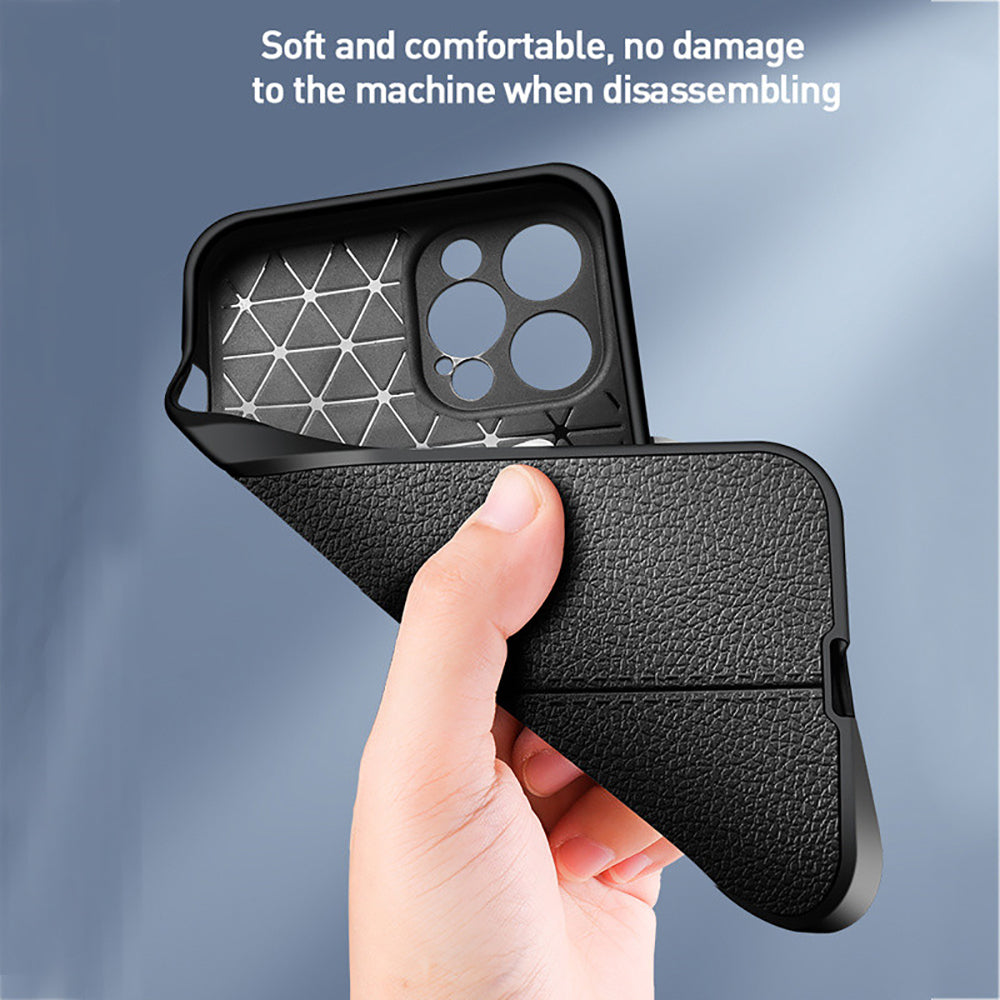 Hochwertiges Kamera Slider Objektiv mit luxuriöser Leder Textur iPhone Hülle | MagSafe Case mit Rundumschutz und Kameralinsenschutzabdeckung für Apple iPhone 17/17 Air, 16/16e, 15, 14, 13 Pro Max Plus Cover | Panzertasche Handyhülle | Premium Schutzhülle