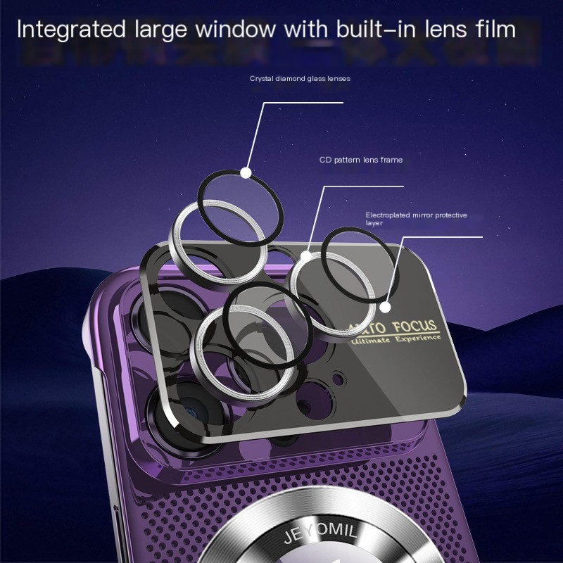 Luxus wärmeableitendes Magnetgehäuse iPhone-Hülle | MagSafe Case, galvanisiertem Metallrahmen, vergrößernder Glaslinse, Kameraschutzabdeckung für Apple iPhone 17/17 Air, 16/16e, 15, 14, 13 Pro Max Plus Cover | Panzertasche, hochwertige Handyhülle