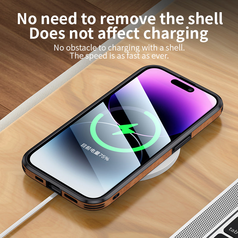 Luxus Stoßstange mit Hirsch-Design und motivierendem Spruch auf Leinwand iPhone-Hülle | MagSafe Case mit Kameraschutzabdeckung | Cover für Apple iPhone 17/17 Air, 16/16e, 15, 14, 13 Pro Max Plus | Panzertasche Hochwertige Handyhülle