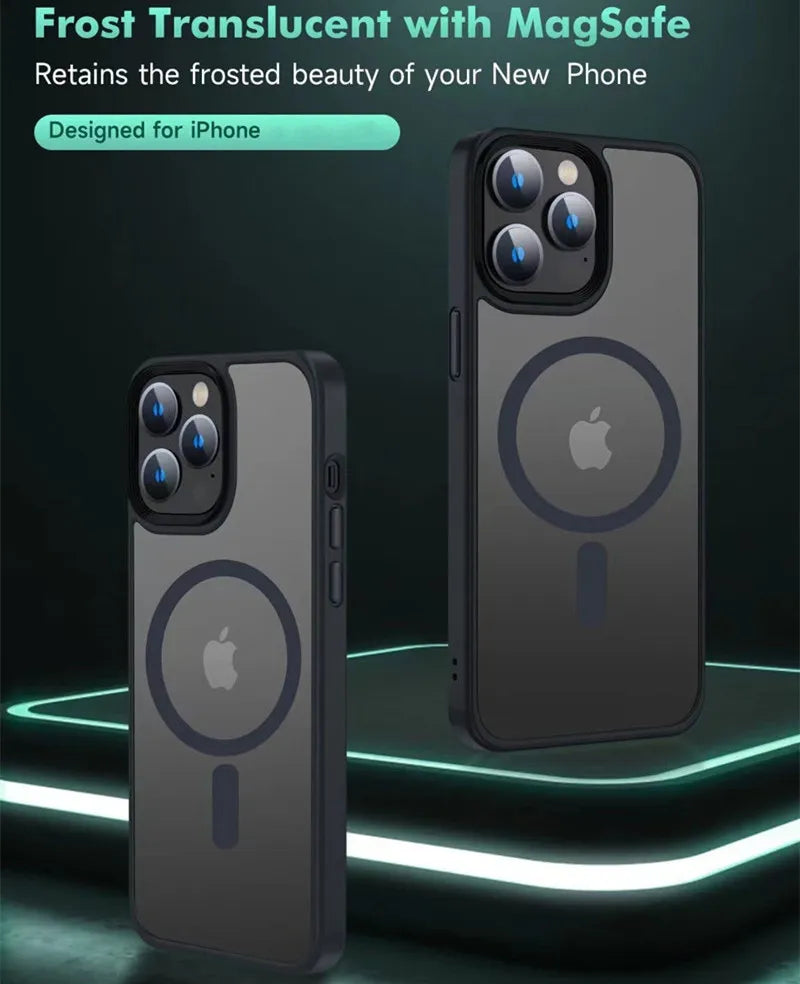 Premium iPhone Hülle Klar HD | Magnetische MagSafe & Kabelloses Laden | Stoßfeste Transparente Hybrid Rüstung mit Kameraobjektiv-Schutz für Apple iPhone 17/17 Air, 16/16e, 15, 14, 13 Pro Max Plus