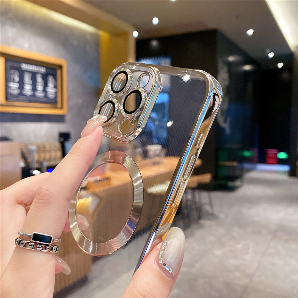 Magnetische Luxus für Apple iPhone 17/17 Air, 16/16e, 15, 14, 13 Pro Max Plus Hülle aus weichem Silikon | Kameraschutz, Klare Premium-Beschichtung, Magsafe Kabelloses Laden & Kratzfest