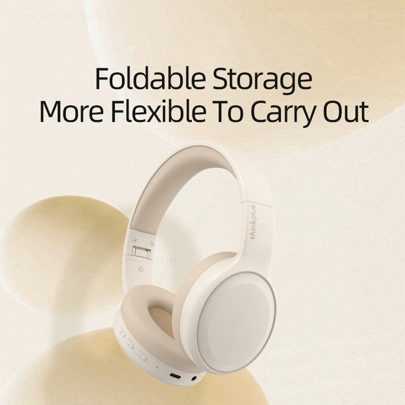 Hochwertiges Lenovo TH30 Drahtlose Kopfhörer Bluetooth 5.3 - Faltbar Gaming Headset Sport Kopfhörer mit Mic - Musik Earbuds