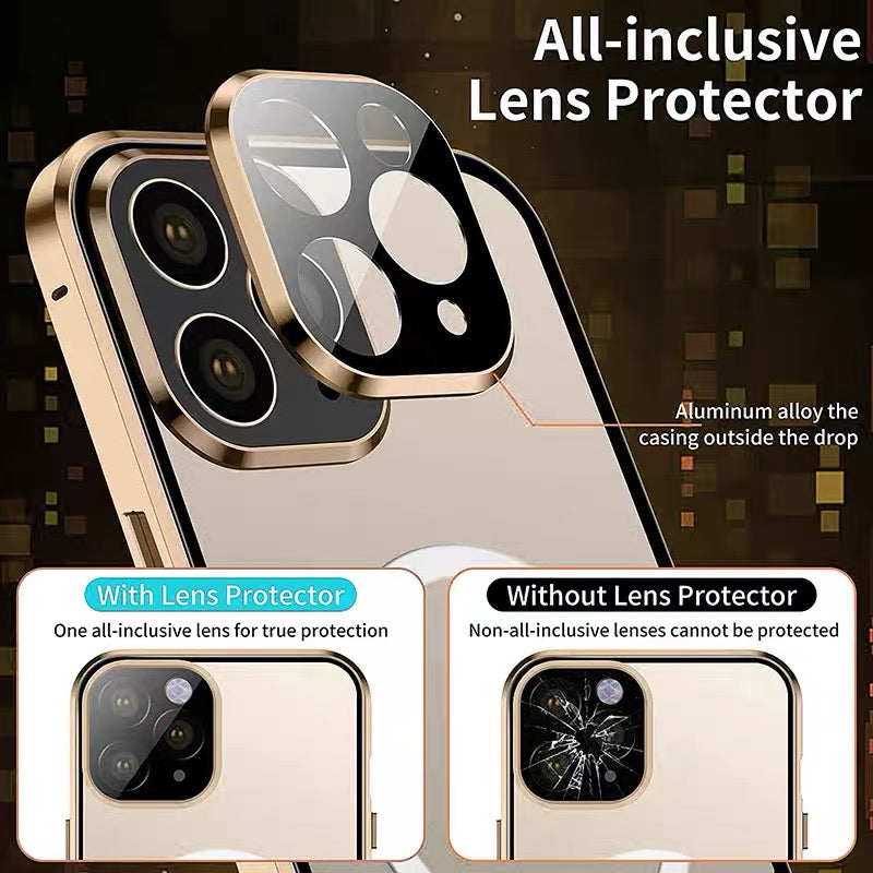 High-Quality iPhone Case with 360° Full Sealed Protection of Glass and Metal | MagSafe-Compatible Protective Case, 360-Degree Protection, Camera Lens Protection for Apple iPhone 16/16e, 15, 14, 13, 12 Pro Max, Pro, Plus & Mini Cover | Armor Bumper Case