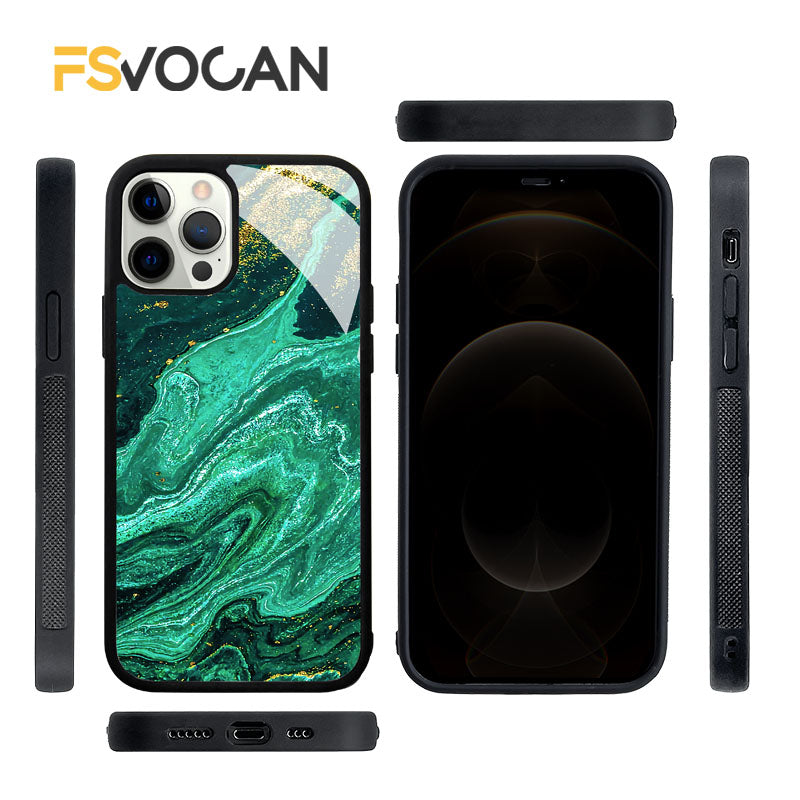 Luxus Gold-Rahmen Marmor iPhone-Hülle Stoßfestes Case | MagSafe Handyhülle für Apple iPhone 17/17 Air, 16/16e, 15, 14, 13 Pro Max Plus | Kameraschutzabdeckung, Tasche & Panzer-Schutzhülle