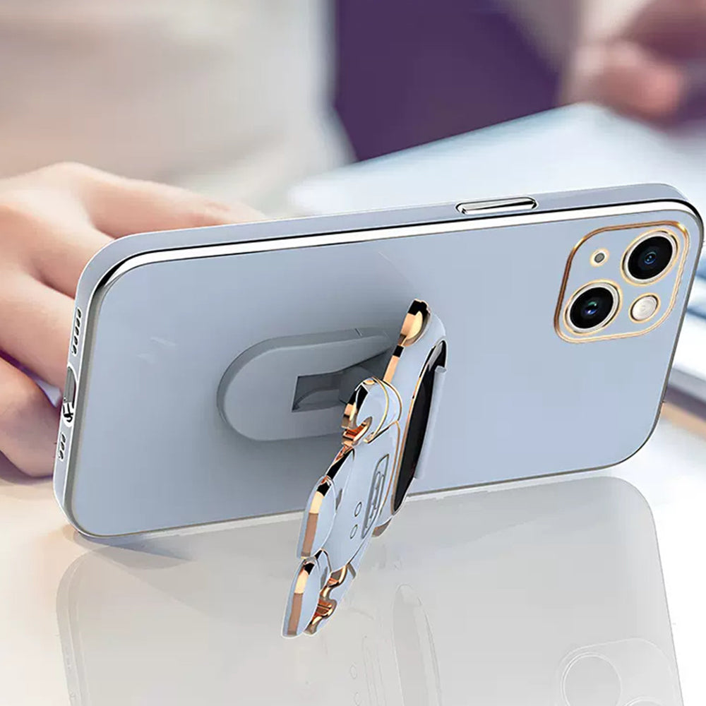 Luxus Crossbody-Lanyard Astronauten-Telefonhalterung und Ständer iPhone Hülle | MagSafe Case mit Rundumschutz und Kameralinsenschutzabdeckung für Apple iPhone 17/17 Air, 16/16e, 15, 14, 13 Pro Max Plus Cover | Panzertasche Handyhülle | Premium Schutzhülle