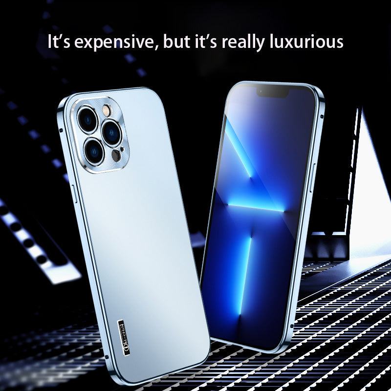 Luxury Ultra-Thin iPhone Case: Metal Alloy and Glass, Privacy Protection, Double-Sided 360° Full Protection | MagSafe-Compatible Magnetic Adsorption | Shockproof with Camera Protection | Apple iPhone 16/16e, 15, 14, 13, 12 Pro Max, Pro, Plus & Mini Cover
