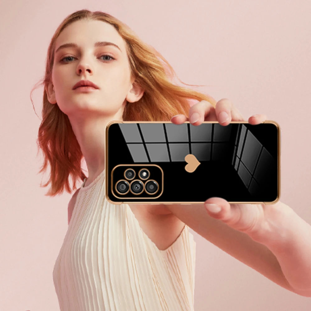 Premium Crossbody Strap Lanyard iPhone Hülle mit Luxus-Beschichtung Liebe-Herz-Design Weiche Silikon | MagSafe Case mit Kameralinsenschutzabdeckung für Apple iPhone 17/17 Air, 16/16e, 15, 14, 13 Pro Max Plus Cover – Umhängeband, Schulterriemen Schutzhülle