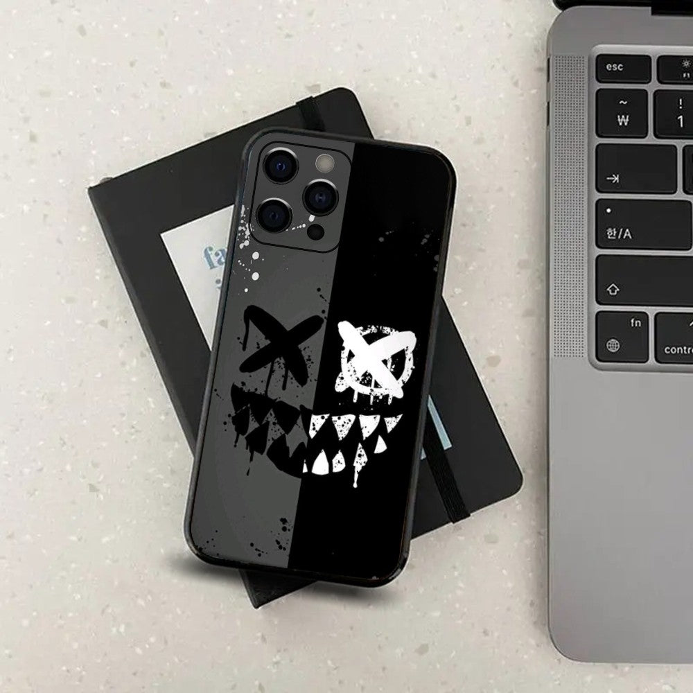Premium Robuste Teufel Bad Boy Design iPhone Hülle | MagSafe-Case mit Rundumschutz & Kameralinsenschutz für Apple iPhone 17/17 Air, 16/16e, 15, 14, 13 Pro Max Plus Cover | Stoßfeste Handyhülle mit Panzertasche & Stoßstangenabdeckung