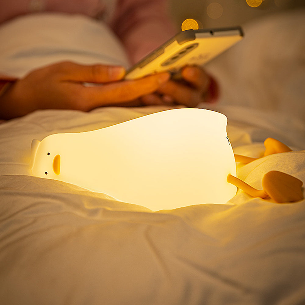 Premium Duck Night Lights: Rechargeable USB Lamp for Smartphone, Laptop, Tablet, PC, Apple iPhone, iPad, MacBook, iOS, Android, Samsung Kids' Room - Cartoon Silicone Ducks - Birthday Gift and Bedroom Decoration | Limited Edition