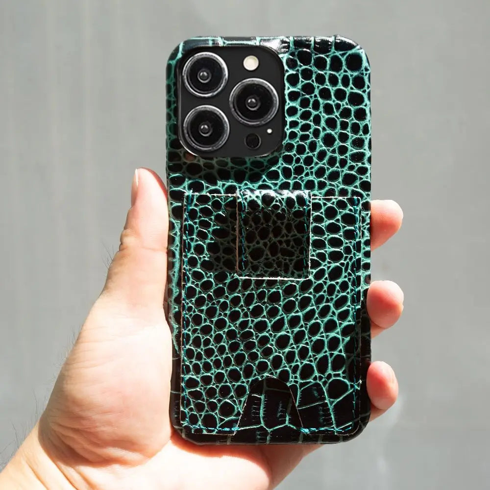 Hochwertige Echtledertasche mit Kartenhalter-Steckplatz als iPhone-Hülle | Cover mit Kameraschutzabdeckung für Apple iPhone 17/17 Air, 16/16e, 15, 14, 13 Pro Max Plus Panzer Case | Portemonnaie, Geldbörse & Wallet-Handyhülle