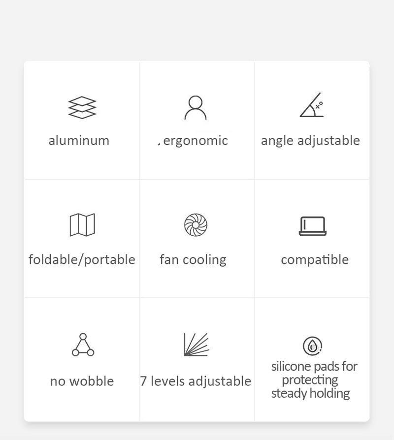 Gute Qualität Klappbare Tablet-Halterung mit Kühlventilator für Gaming-Notebooks und Tablets bis 17 Zoll - Tragbarer Laptop