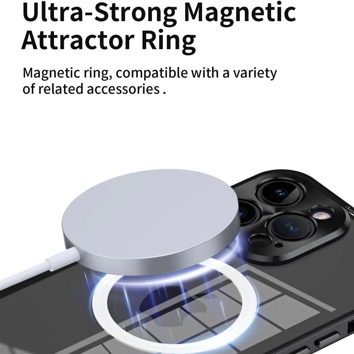 Luxus Ultra-Dünne iPhone Hülle mit MagSafe, 360° Vollschutz-Abdeckung, gehärtete magnetische Adsorption Case | Glasobjektiv-Kameraschutzabdeckung, Panzer-Schutzhülle, Stoßfest und Stilvolle Handyhülle für Apple iPhone 15/14/13/12 Pro Max Plus Mini - Phone Heaven Zone