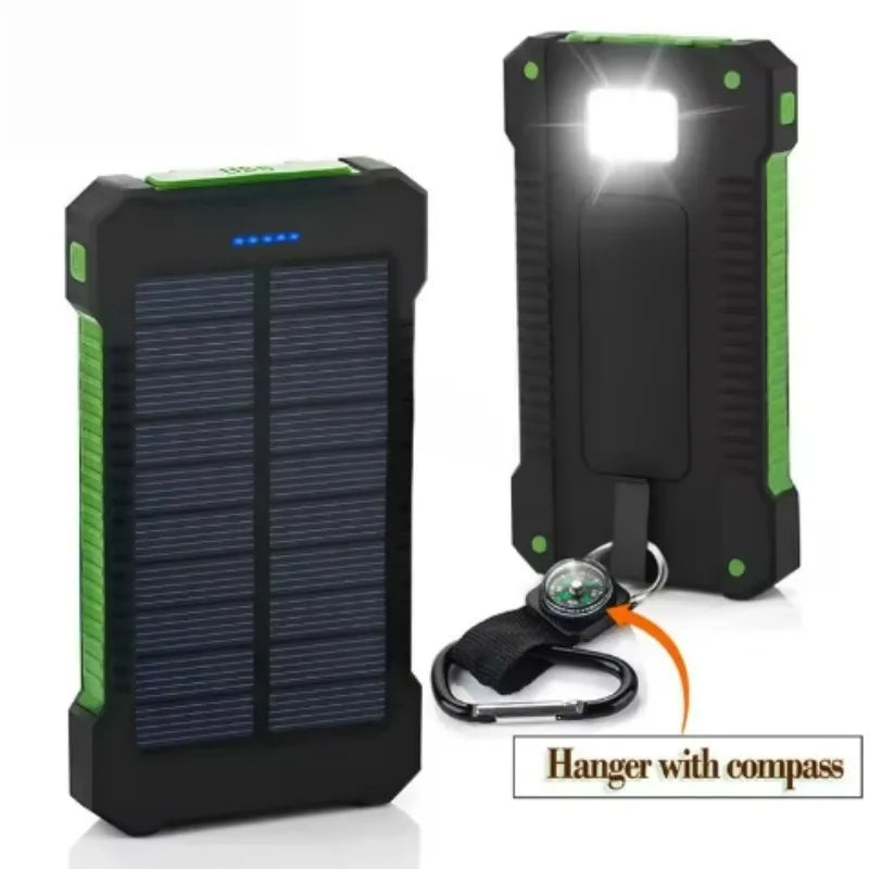 High-Quality Power Bank 20000mAh Solar Charger | Portable External Battery with 5V Fast Charging and Super Bright Flashlight for Smartphones, Apple iPhone, Samsung, iOS & Android On-the-Go