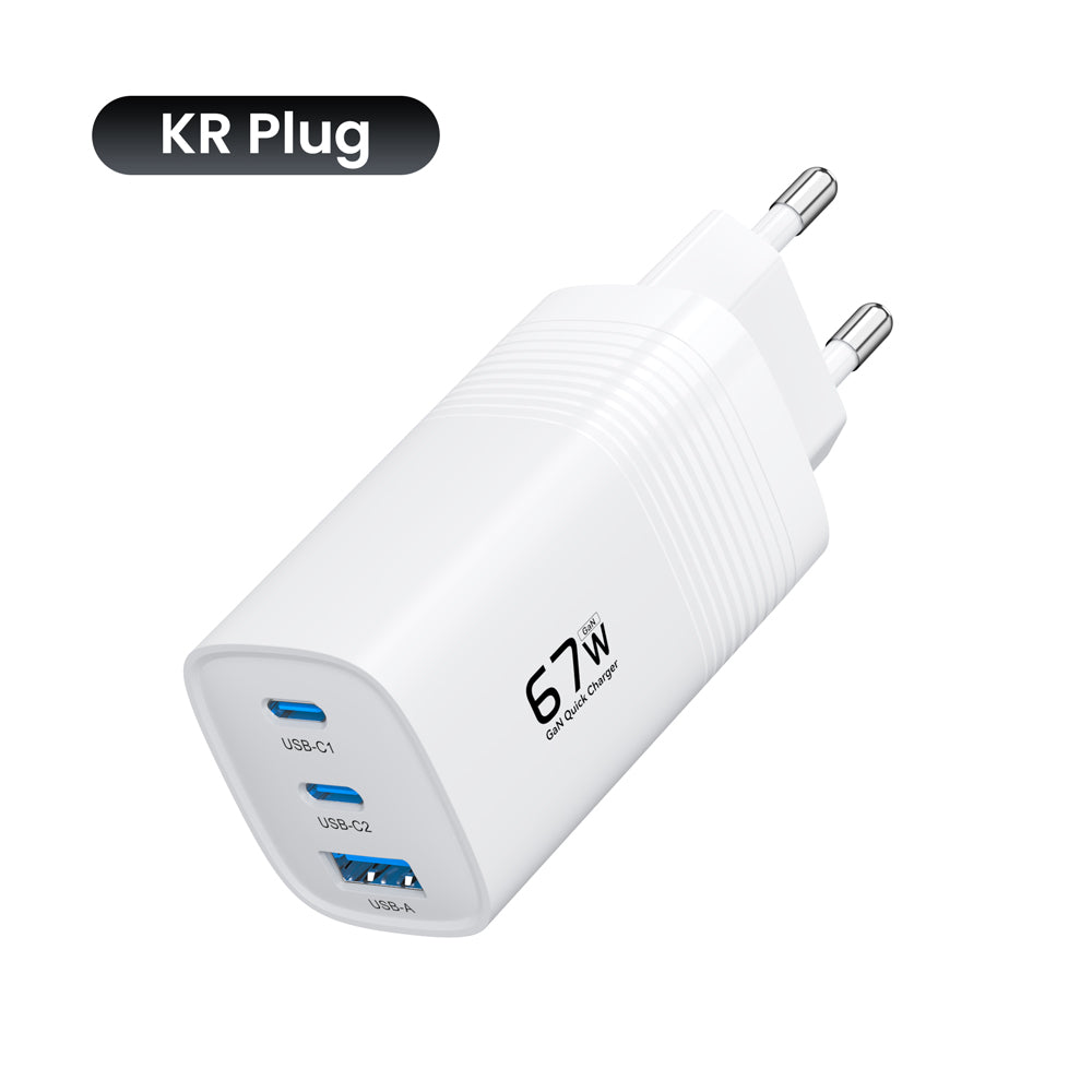 Premium Tech GaN USB Type C Charger 65W 45W PPS PD QC 4.0 | Fast Charger for Smartphones, Apple iPhone, Samsung, iOS & Android MacBook, Laptop, iPad, AirPods, Tablet, iOS