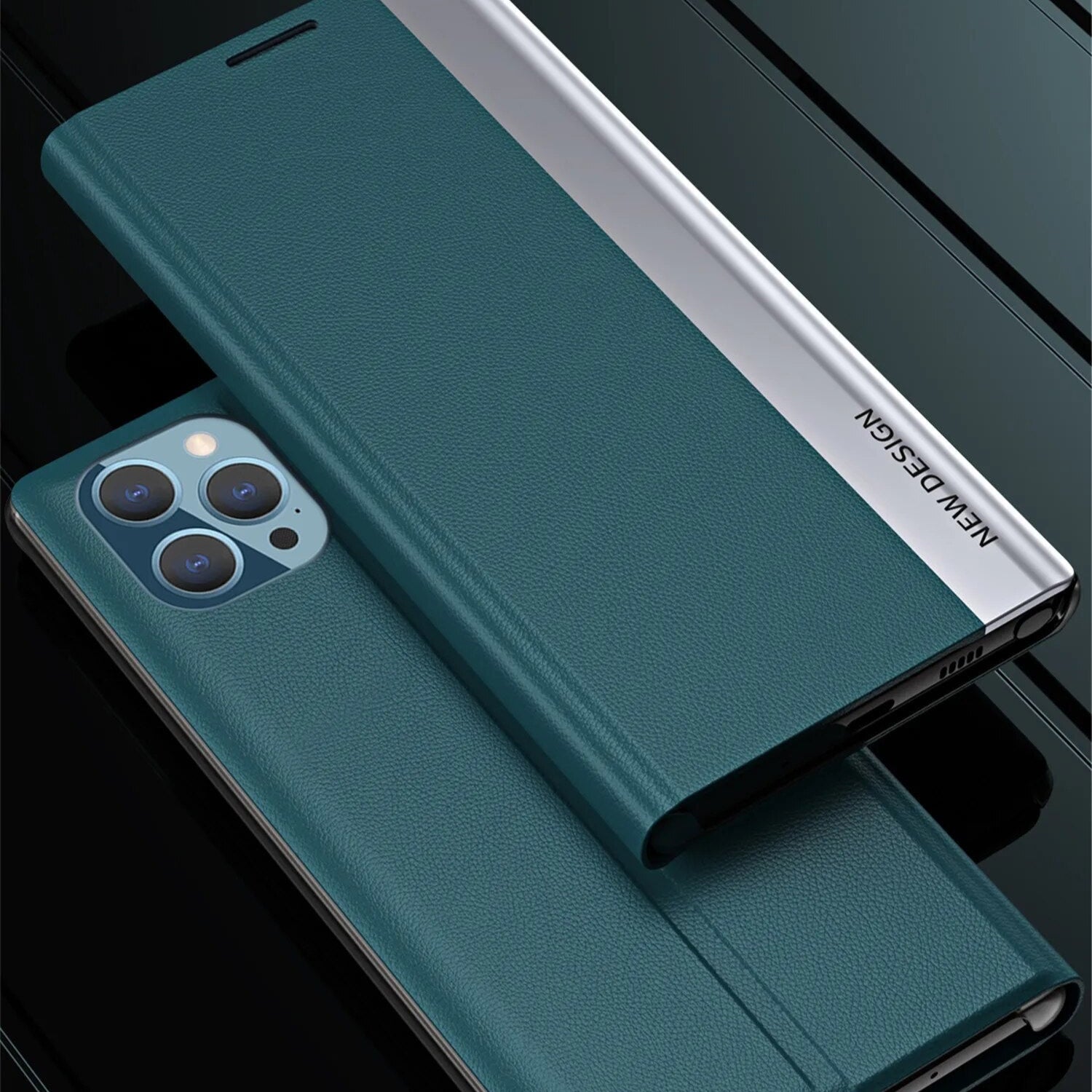 Premium Flip Hülle, MagSafe, Abdeckung, | Apple iPhone 14 13 11 15 Pro Max 12 Mini XS XR X SE 2020 6 6S 7 8 Plus - Stand Buch Cover Telefonhülle Magnetverschluss - Phone Heaven Zone