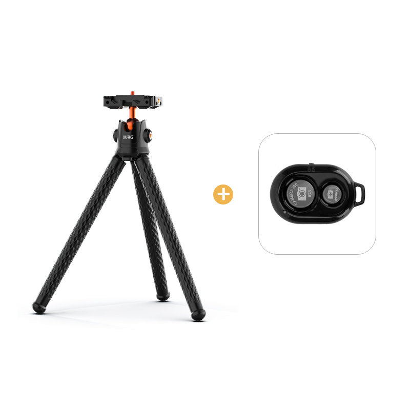 Hochwertiges MT-11 Octopus Flexibles Stativ Verlängerung 1/4 Schraube mit Kugelkopf Cold Shoe Telefonclip | für Telefon