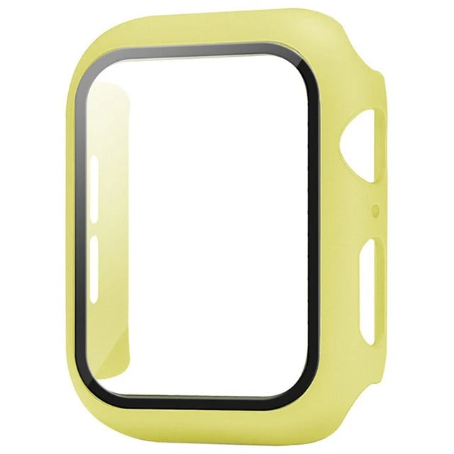 Hochwertige Glasabdeckung-Hülle & Case für Apple Watch Serie 9/8/7/6/SE/5: 44mm, 40mm, 41mm, 45mm, 42mm, 38mm | Cover