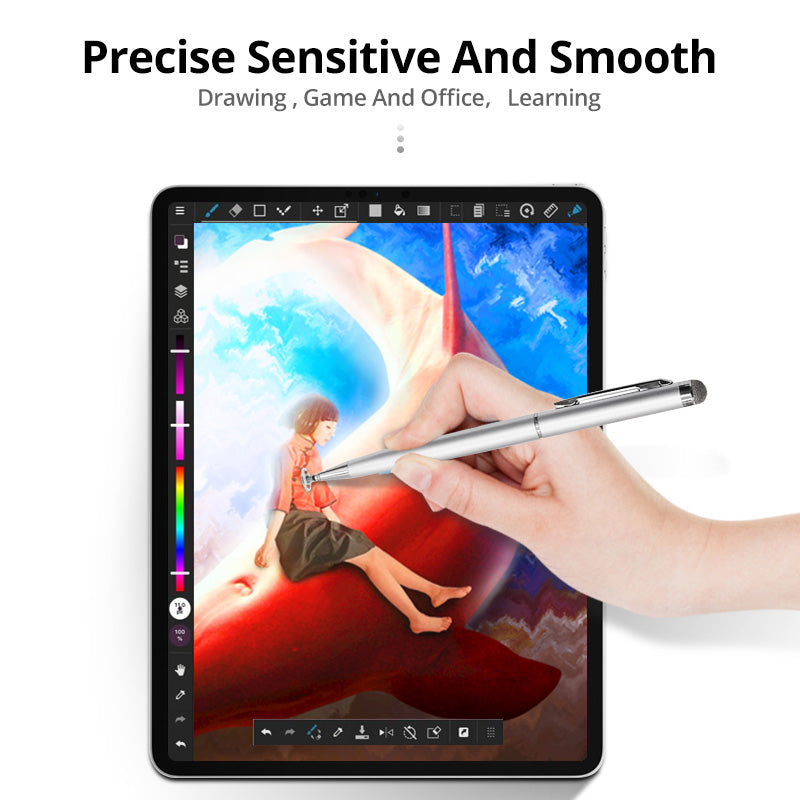 Premium Universal 2-in-1 Stift für iPad/Pro/Air/Mini: 10/9/8/7/6/5/4/3 Series: iOS & Android: Kapazitiver Touch-Pen für