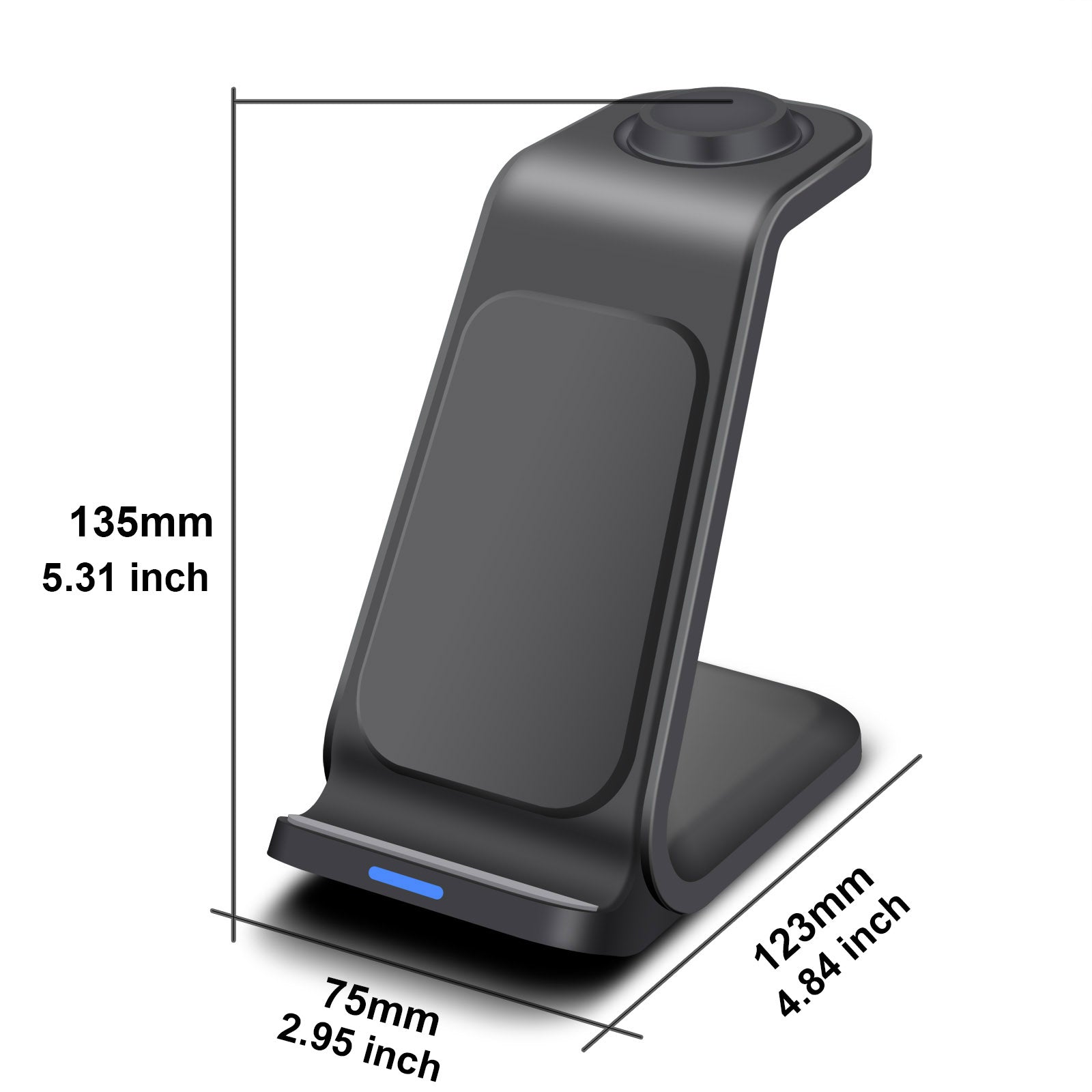 3-in-1 Wireless Charging Station Smartphones, Apple iPhone, Samsung, iOS & Android Watch, AirPods Charger | Magnetic Fast Charging Docking Station 20W Wireless Charging Stand