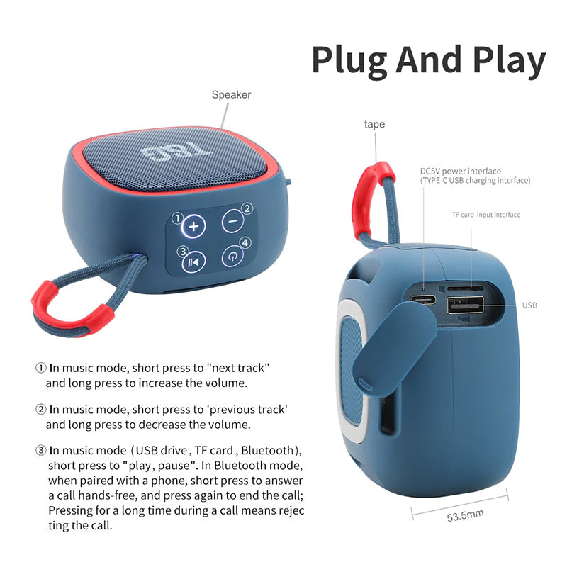Hochwertiger T&G Mini-Bluetooth-Lautsprecher: Tragbar, Drahtlos, Outdoor-Sport Audio, Stereo, TF- & FM-Kartenunterstützung