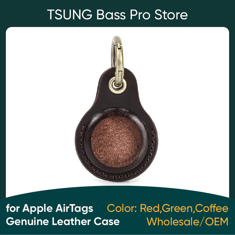Hochwertiger Retro-Leder Schlüsselring für Apple Airtag Locator Tracker | Apple Airtag Armband Anti-Drop Schutzhülle