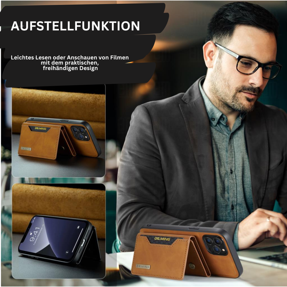 Premium 2-in-1 Magnetisches Geldbörse Leder Apple iPhone Hülle DG.MING