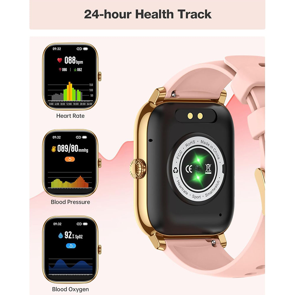 Premium Smartwatch Unisex – Fitnessuhr mit KI, Sprachanrufen, EKG, Blutzuckermessung, Gesundheitsüberwachung, IP68 wasserdicht, Schrittzähler, Puls- & Schlafmonitor, Benachrichtigungen & Sprachassistent – Für Damen & Herren