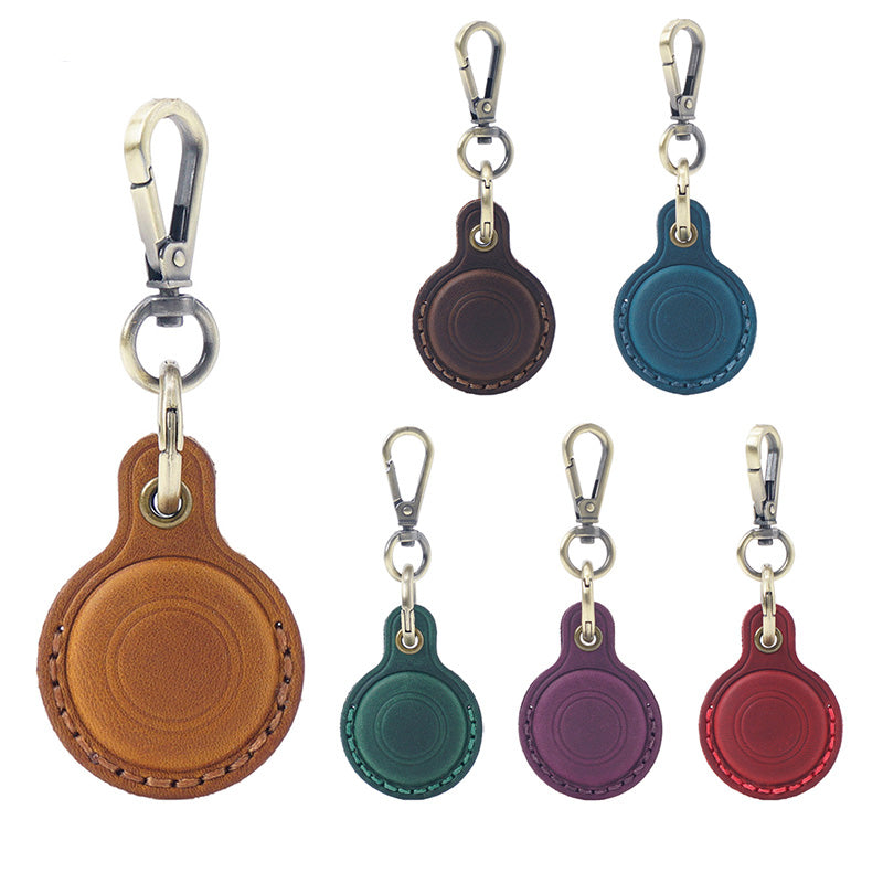 Hochwertiger Retro-Leder Schlüsselring für Apple Airtag Locator Tracker | Apple Airtag Armband Anti-Drop Schutzhülle