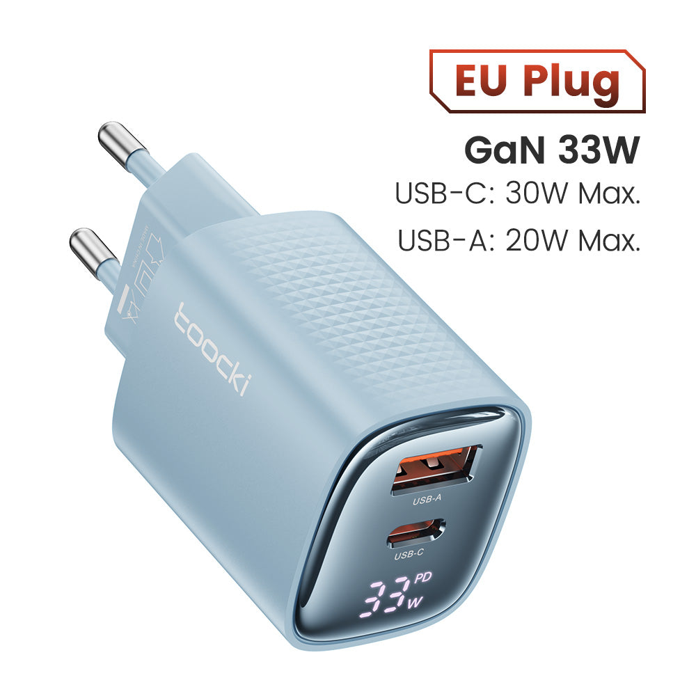 Premium Tech GaN USB Type C Charger 65W 45W PPS PD QC 4.0 | Fast Charger for Smartphones, Apple iPhone, Samsung, iOS & Android MacBook, Laptop, iPad, AirPods, Tablet, iOS
