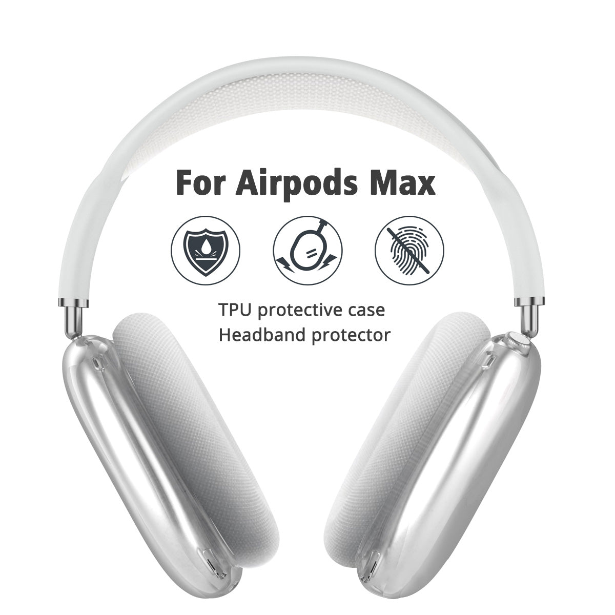 Premium TPU Protective Case for Apple AirPods Max Shockproof & Scratch-Resistant Transparent Headphone Case | Soft, Transparent Cover - Premium Protection for Wireless Headphones