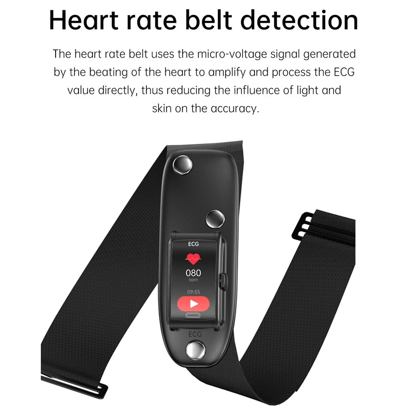 Premium hochwertiges, nicht-invasives Blutzucker-EKG, PPG Gesundheits-Smart-Armband – IP68 wasserdichte Sport-Smartwatch, Blutzuckermessung: Männer & Frauen | Herzfrequenz, Schlafanalyse, Schrittzähler, Anruf- & App-Benachrichtigungen | iOS & Android