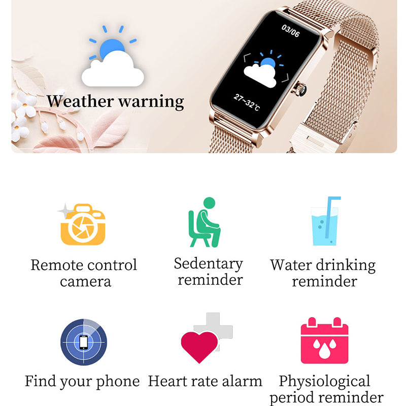 Premium Luxus Smartwatch für Damen mit Full-Touchscreen, Bluetooth-Anruf, IP67 Wasserdicht, Fitness- & Gesundheitstracker, Elegantes Sportdesign – Stilvolle Uhr für den Alltag – Kompatibel mit iOS & Android Smartphones – Limitierte Auflage