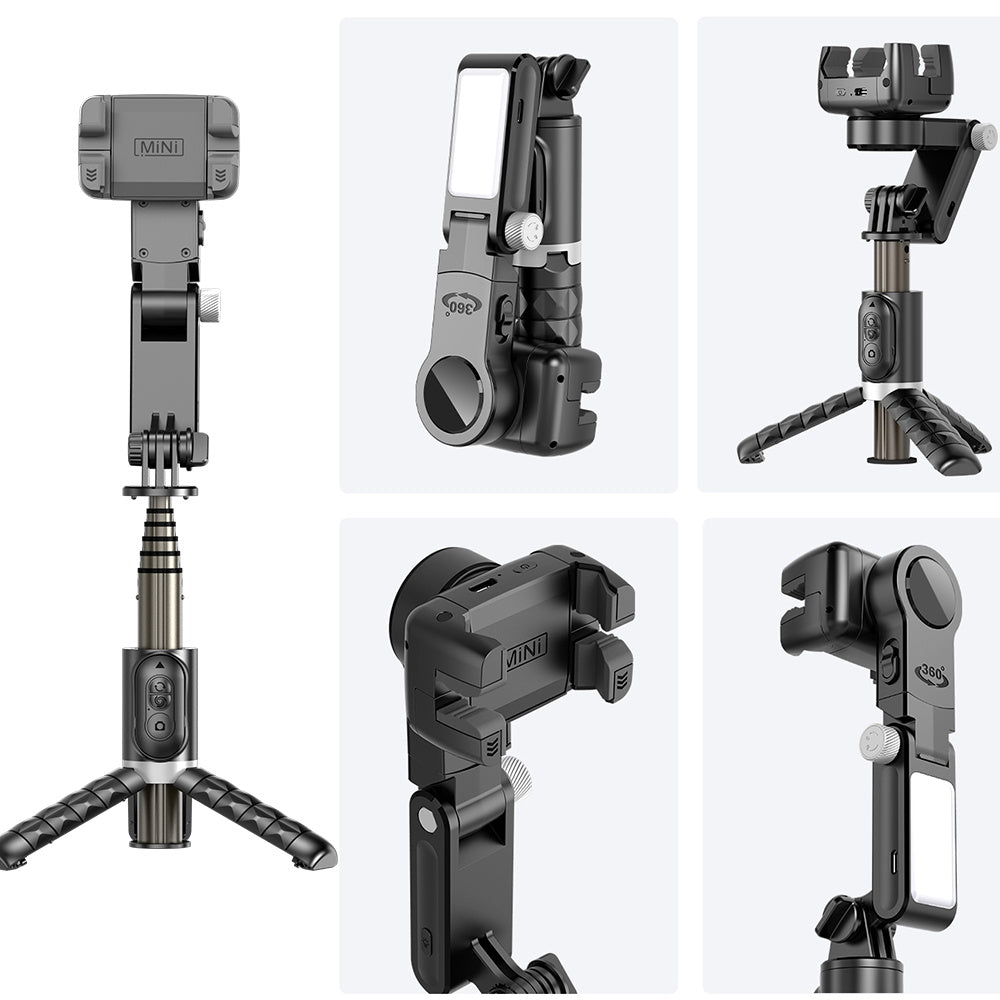 360° Dreh-Gimbal Stabilisator, Selfie Stick & Stativ: Hochwertiges Zubehör für Apple iPhone 15/14/13/12/11| Live-Fotografie
