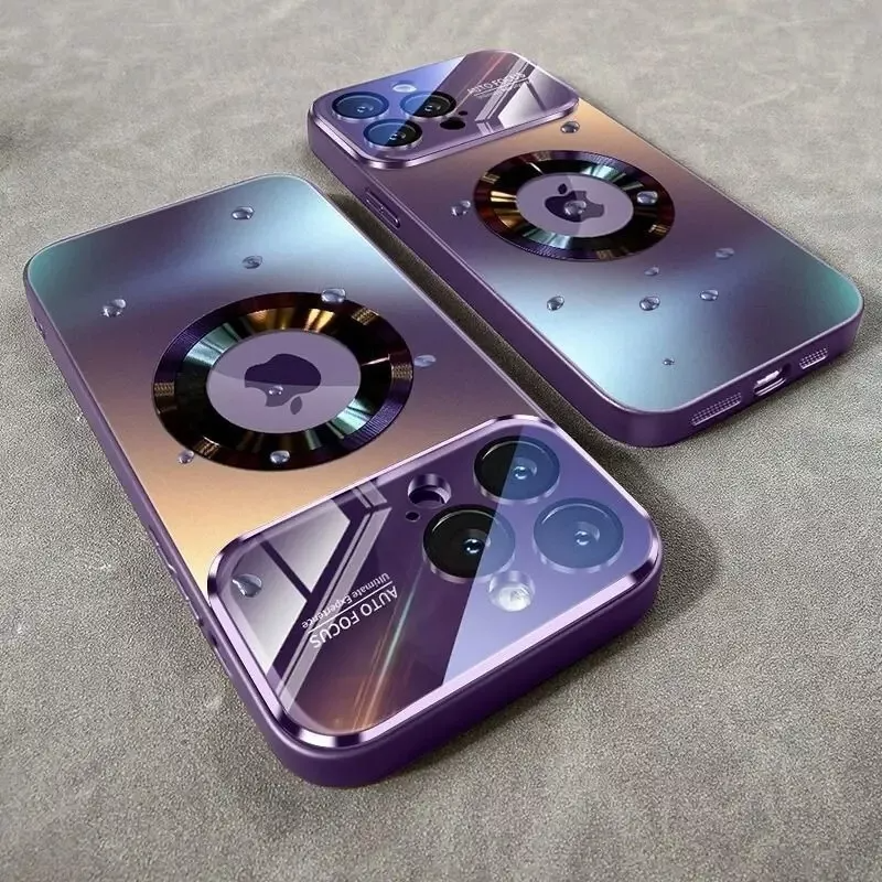 Luxus Matte Magnetische iPhone-Hülle mit Glaslinsen-Kameraschutz | Stoßfeste Tasche & MagSafe Case | Panzer-Schutzhülle für Apple iPhone 16/15/14/13/12 Pro Max Plus Mini | Handyhülle in limitierter Auflage