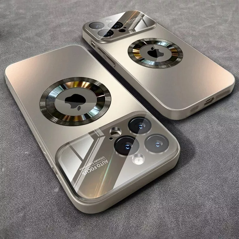 Luxus Matte Magnetische iPhone-Hülle mit Glaslinsen-Kameraschutz | Stoßfeste Tasche & MagSafe Case | Panzer-Schutzhülle für Apple iPhone 16/15/14/13/12 Pro Max Plus Mini | Handyhülle in limitierter Auflage