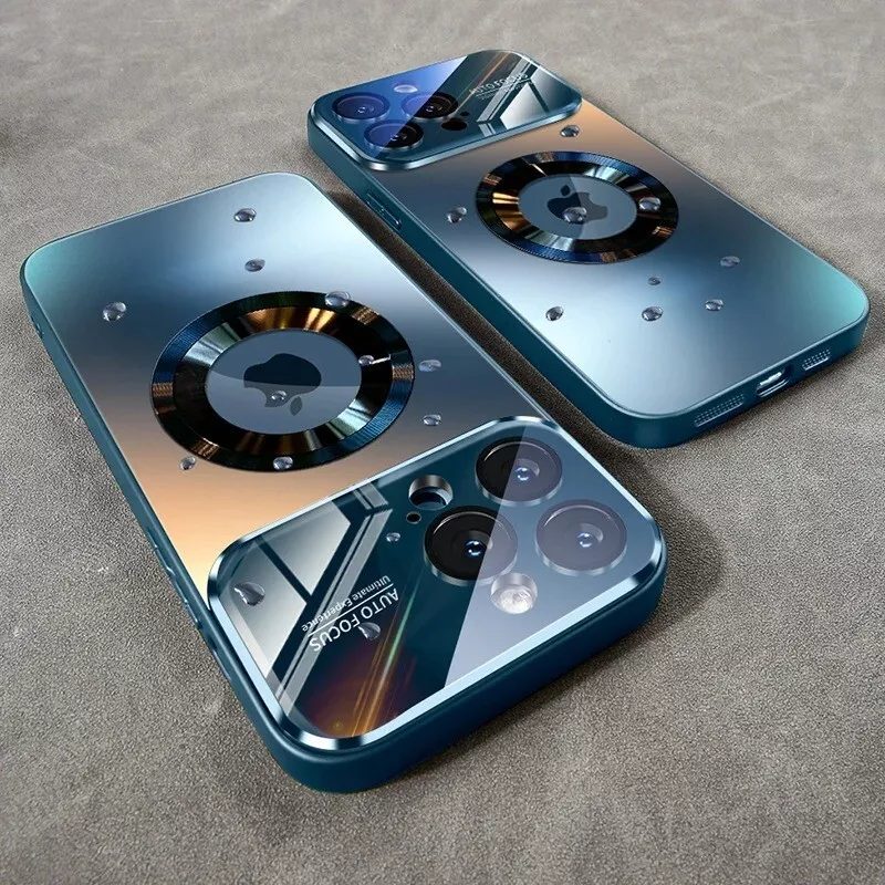Luxus Matte Magnetische iPhone-Hülle mit Glaslinsen-Kameraschutz | Stoßfeste Tasche & MagSafe Case | Panzer-Schutzhülle für Apple iPhone 16/15/14/13/12 Pro Max Plus Mini | Handyhülle in limitierter Auflage