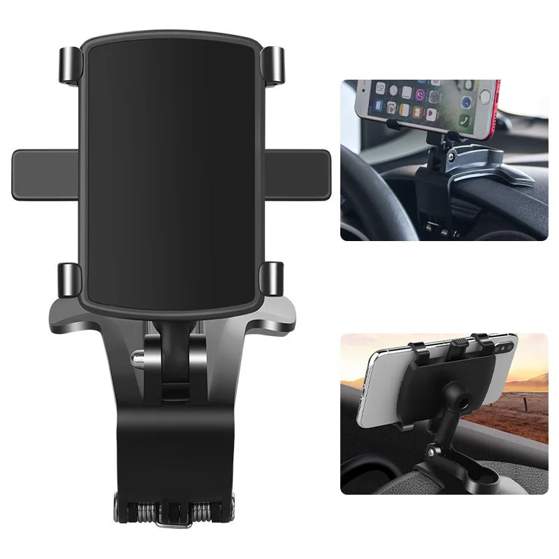 Premium 3-in-1 verstellbare Auto-Handyhalterung für Apple iPhone | Armaturenbrett, Rückspiegel & Sonnenblendenhalterung - Leicht 