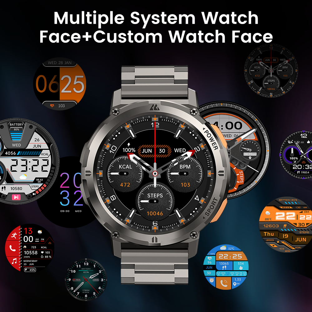 Luxus 1.39" Bluetooth Anruf Smartwatch Männer Sport Fitness Uhren | IP68 Wasserdichte Smartwatch für Xiaomi Android iOS K52 