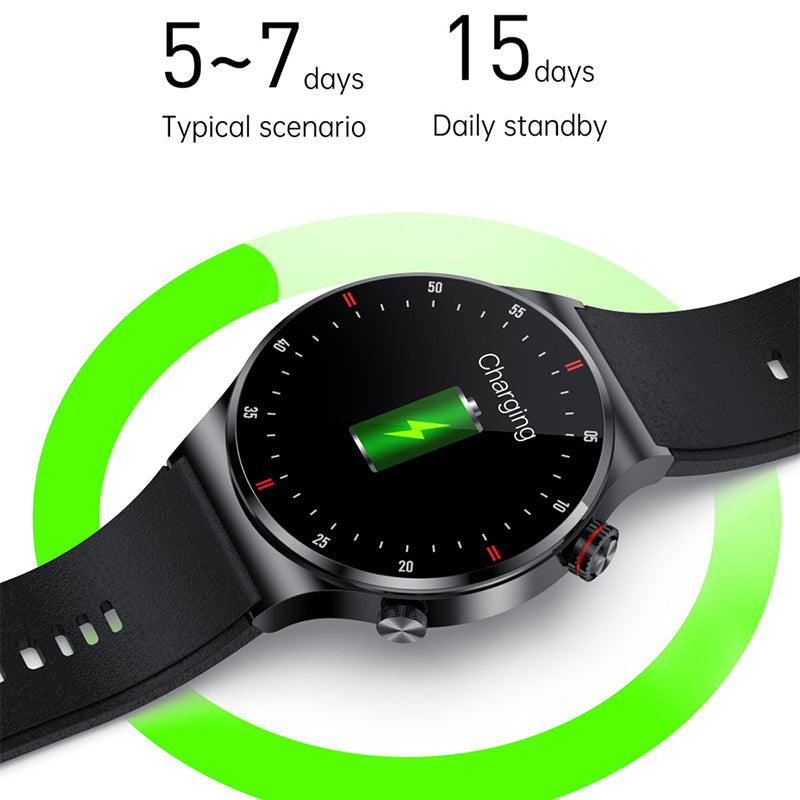 Premium Smartwatch für Männer | Uhr 4 Pro mit AMOLED HD Bildschirm Bluetooth Anruf, GPS Herzfrequenzmessung