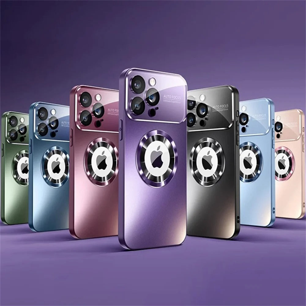 Luxus Matte Magnetische iPhone-Hülle mit Glaslinsen-Kameraschutz | Stoßfeste Tasche & MagSafe Case | Panzer-Schutzhülle für Apple iPhone 17/17 Air, 16/16e, 15, 14, 13 Pro Max Plus  | Handyhülle in limitierter Auflage