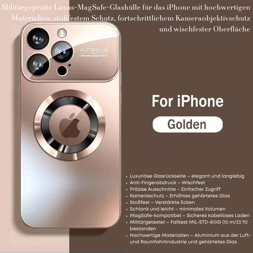 Luxus Matte Magnetische iPhone-Hülle mit Glaslinsen-Kameraschutz | Stoßfeste Tasche & MagSafe Case | Panzer-Schutzhülle für Apple iPhone 17/17 Air, 16/16e, 15, 14, 13 Pro Max Plus  | Handyhülle in limitierter Auflage