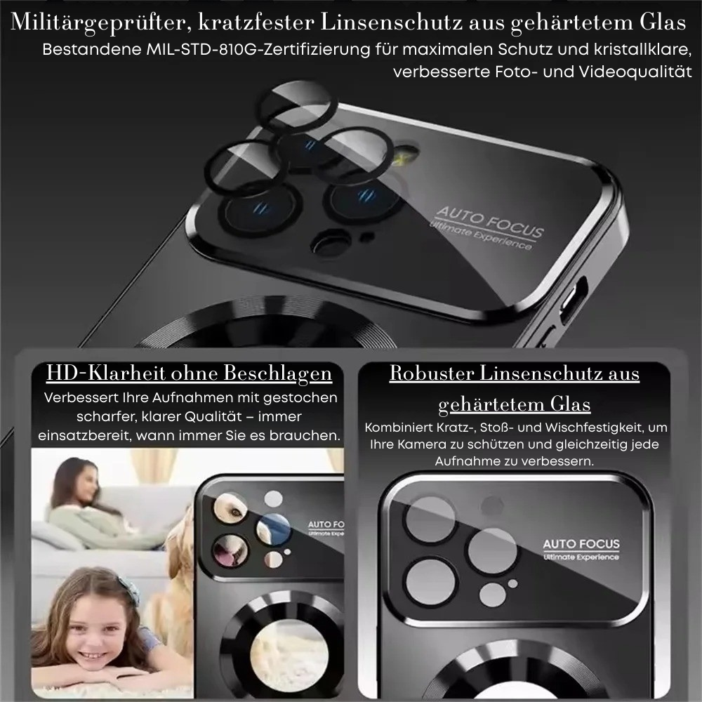 Luxus Matte Magnetische iPhone-Hülle mit Glaslinsen-Kameraschutz | Stoßfeste Tasche & MagSafe Case | Panzer-Schutzhülle für Apple iPhone 17/17 Air, 16/16e, 15, 14, 13 Pro Max Plus  | Handyhülle in limitierter Auflage