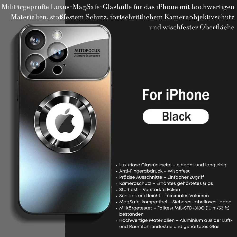 Luxus Matte Magnetische iPhone-Hülle mit Glaslinsen-Kameraschutz | Stoßfeste Tasche & MagSafe Case | Panzer-Schutzhülle für Apple iPhone 17/17 Air, 16/16e, 15, 14, 13 Pro Max Plus  | Handyhülle in limitierter Auflage