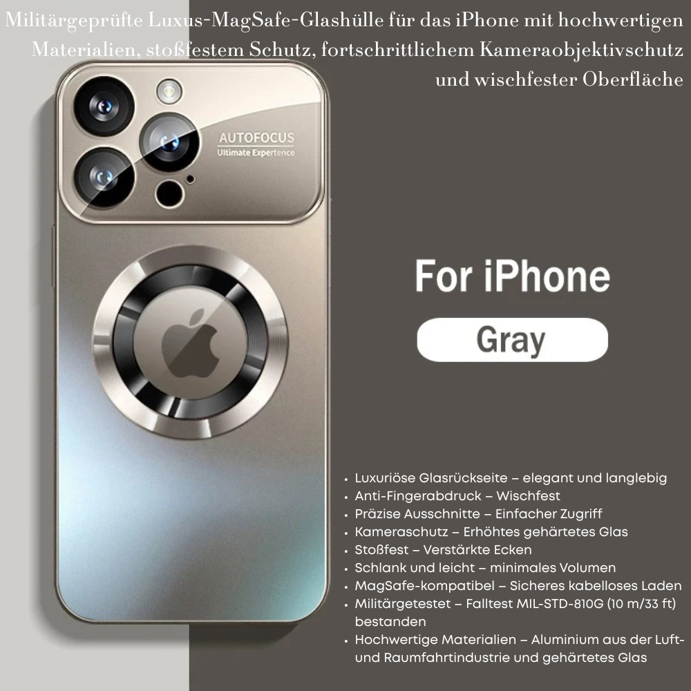 Luxus Matte Magnetische iPhone-Hülle mit Glaslinsen-Kameraschutz | Stoßfeste Tasche & MagSafe Case | Panzer-Schutzhülle für Apple iPhone 17/17 Air, 16/16e, 15, 14, 13 Pro Max Plus  | Handyhülle in limitierter Auflage