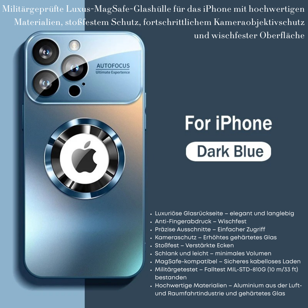 Luxus Matte Magnetische iPhone-Hülle mit Glaslinsen-Kameraschutz | Stoßfeste Tasche & MagSafe Case | Panzer-Schutzhülle für Apple iPhone 17/17 Air, 16/16e, 15, 14, 13 Pro Max Plus  | Handyhülle in limitierter Auflage