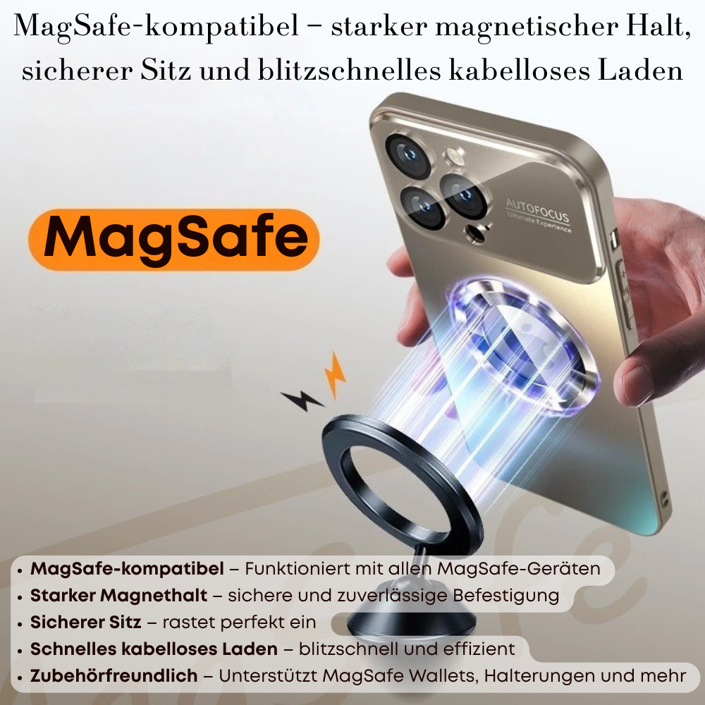 Luxus Matte Magnetische iPhone-Hülle mit Glaslinsen-Kameraschutz | Stoßfeste Tasche & MagSafe Case | Panzer-Schutzhülle für Apple iPhone 17/17 Air, 16/16e, 15, 14, 13 Pro Max Plus  | Handyhülle in limitierter Auflage