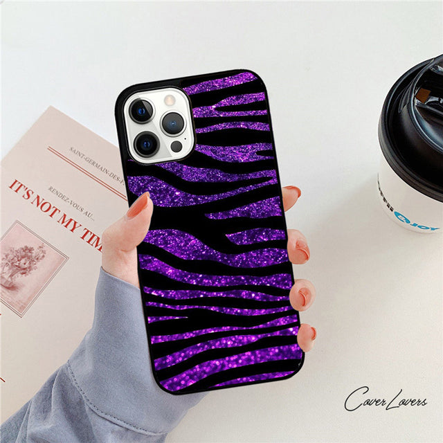 Premium Zebra-Muster Glitzer iPhone-Hülle | MagSafe-Case mit Rundumschutz & Kameralinsenschutz für Apple iPhone 16/16e, 15, 14, 13, 12 Pro Max, Pro, Plus & Mini Cover | Panzertasche & Stoßstangenabdeckung Handyhülle | Hochwertige Schutzhülle