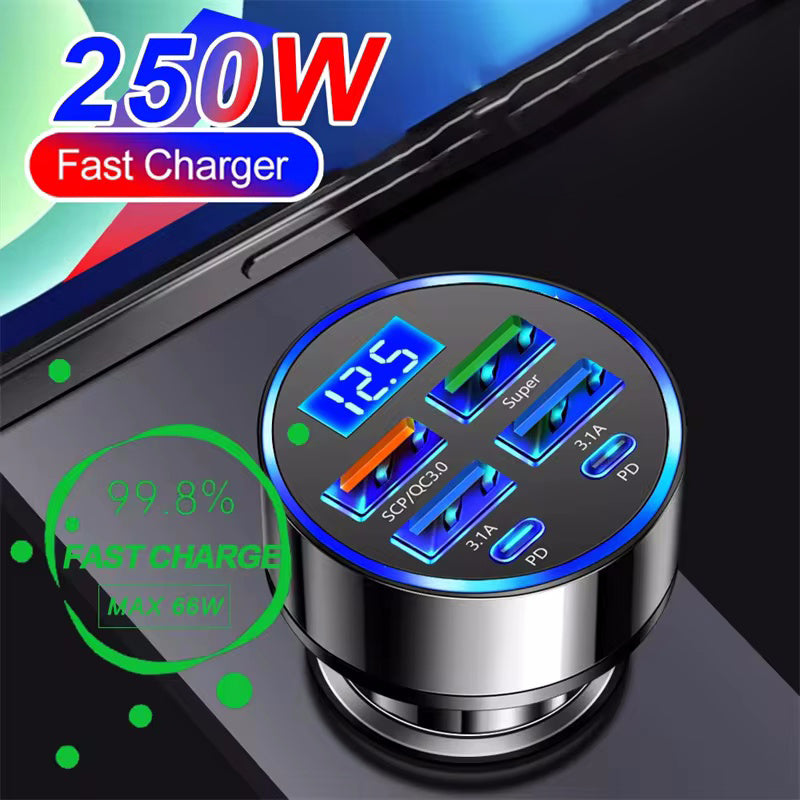 Transmetteur FM Bluetooth 5.2 haut de gamme, chargeur USB pour voiture, adaptateur FM/Aux, amplificateur de basses, station de recharge USB pour voiture à 3 ports